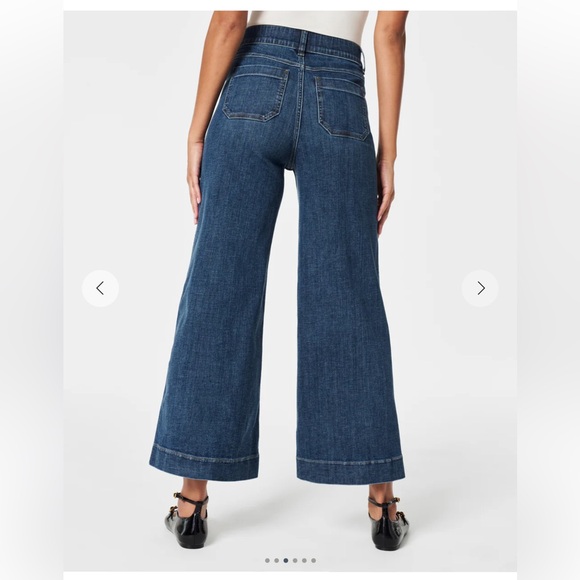 Spanx Cropped Wide Leg Jeans with Patch Pockets 1X (18-20) Tall - Picture 2 of 13
